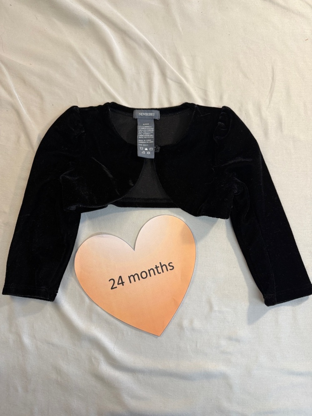 Newberry - 24M Black Velvet kids Bolero Sweater